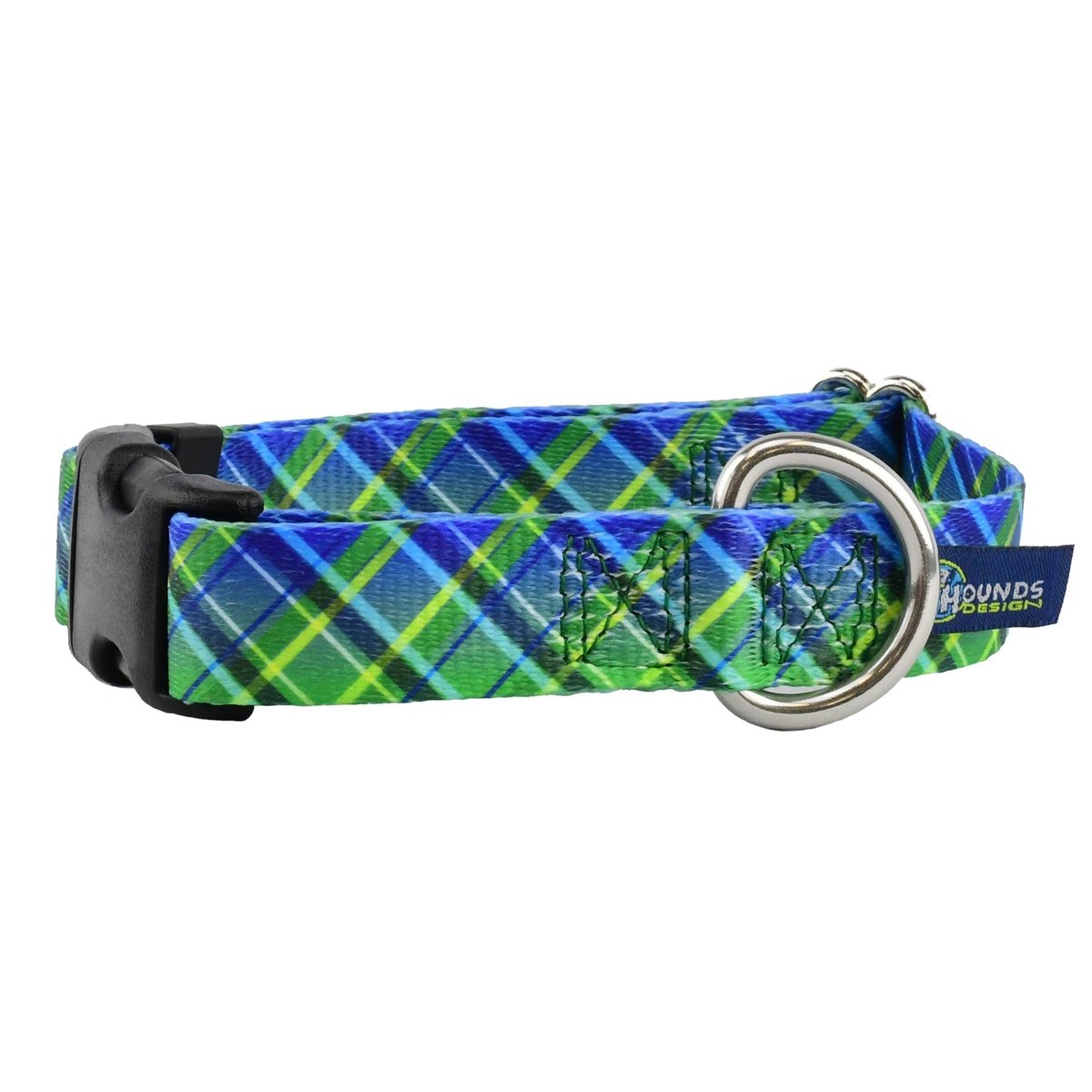 Electric Glow Green Plaid EarthStyle Dog Collar